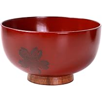 Amazon.co.jp: みよし漆器本舗 汁椀 天然木製 お椀 さくら 布